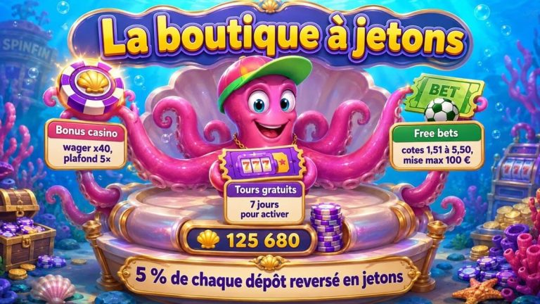 boutique jetons Spinfin Casino
