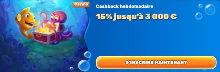 cashback hebdomadaire Spinfin Casino
